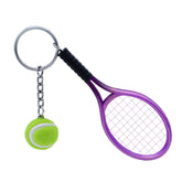 VALICLUD Chic Mini Tennis Racket Keychain Key Ring Cute Sports Charm Tennis Ball Key Chain Car Bag Pendant Keyring Gift